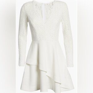 Lace Long Sleeve Cream Dress